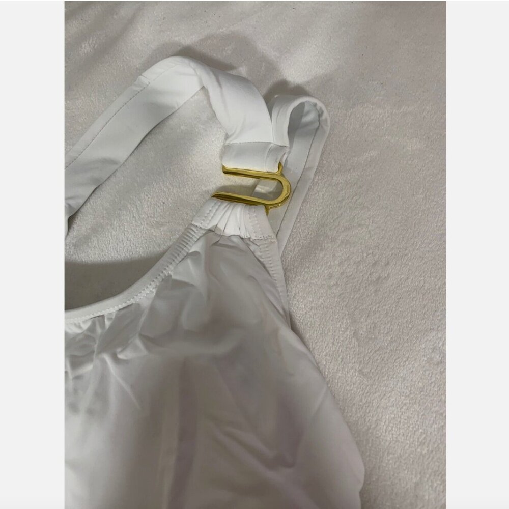 NWT Tommy Bahama Pearl‎ One Shoulder U Ring One Piece Swimsuit White [SZ 10 ] - Picture 5 of 10